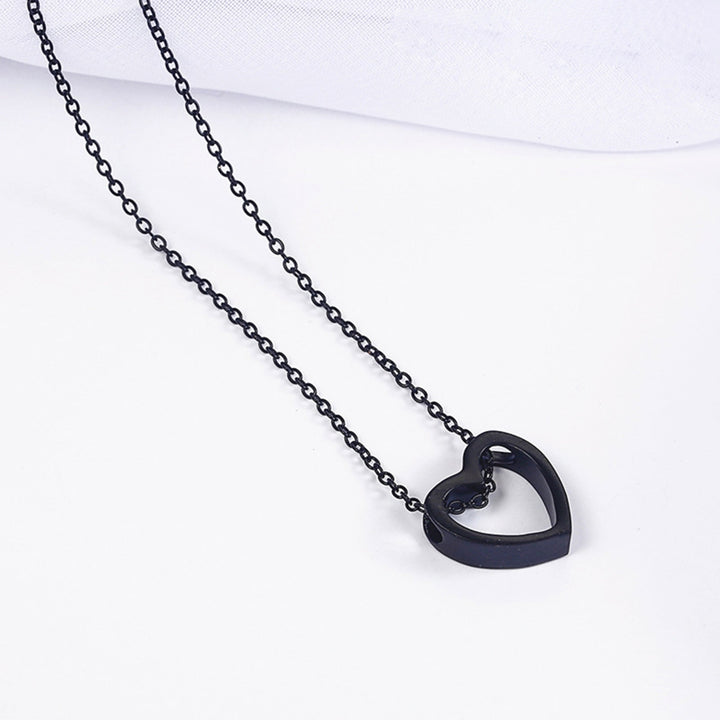 Women Necklace Hollow Out Heart Jewelry Long Lasting Bright Luster Pendant Necklace for Festival Image 2