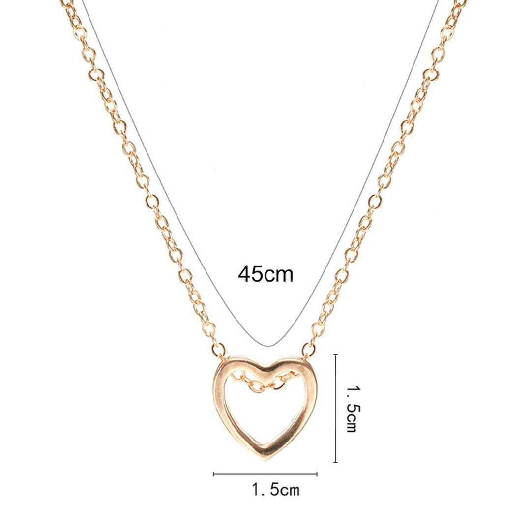 Women Necklace Hollow Out Heart Jewelry Long Lasting Bright Luster Pendant Necklace for Festival Image 4