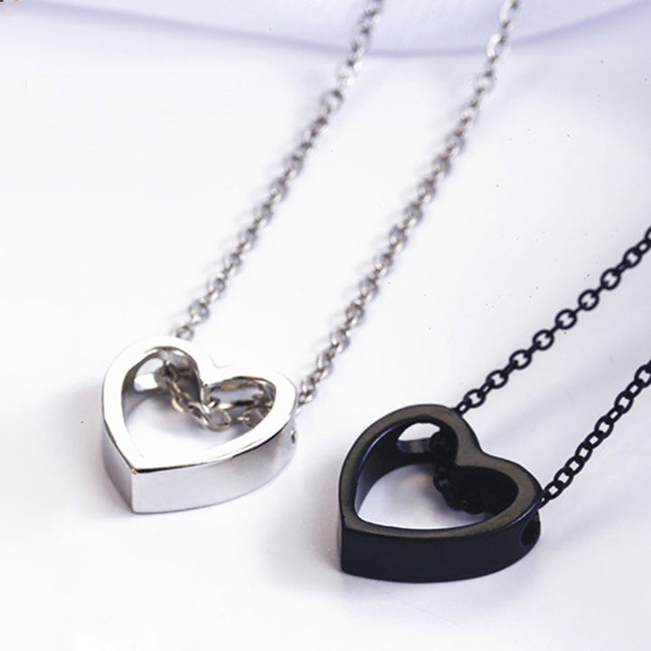 Women Necklace Hollow Out Heart Jewelry Long Lasting Bright Luster Pendant Necklace for Festival Image 6