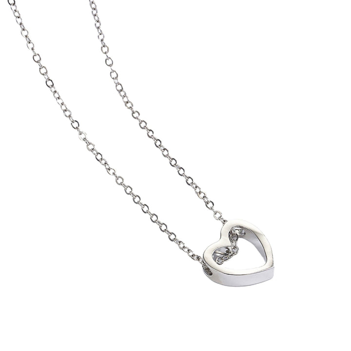 Women Necklace Hollow Out Heart Jewelry Long Lasting Bright Luster Pendant Necklace for Festival Image 10