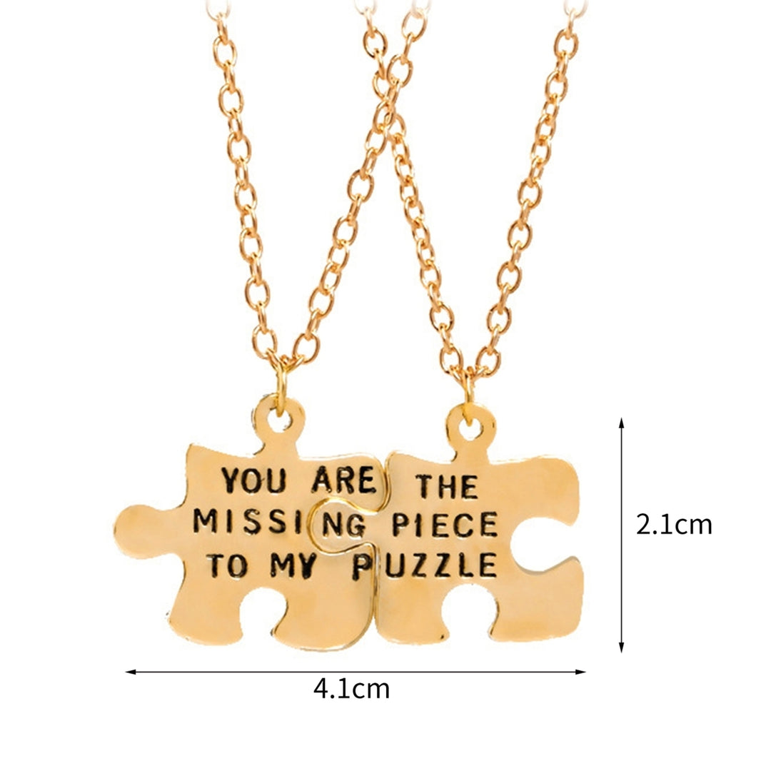 2Pcs Couple Necklaces Puzzles Letters Jewelry Simple Fashion Appearance Friendship Necklaces for Valentines Image 4