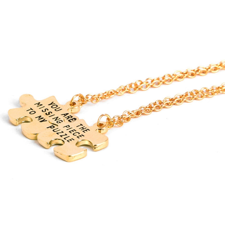 2Pcs Couple Necklaces Puzzles Letters Jewelry Simple Fashion Appearance Friendship Necklaces for Valentines Image 10