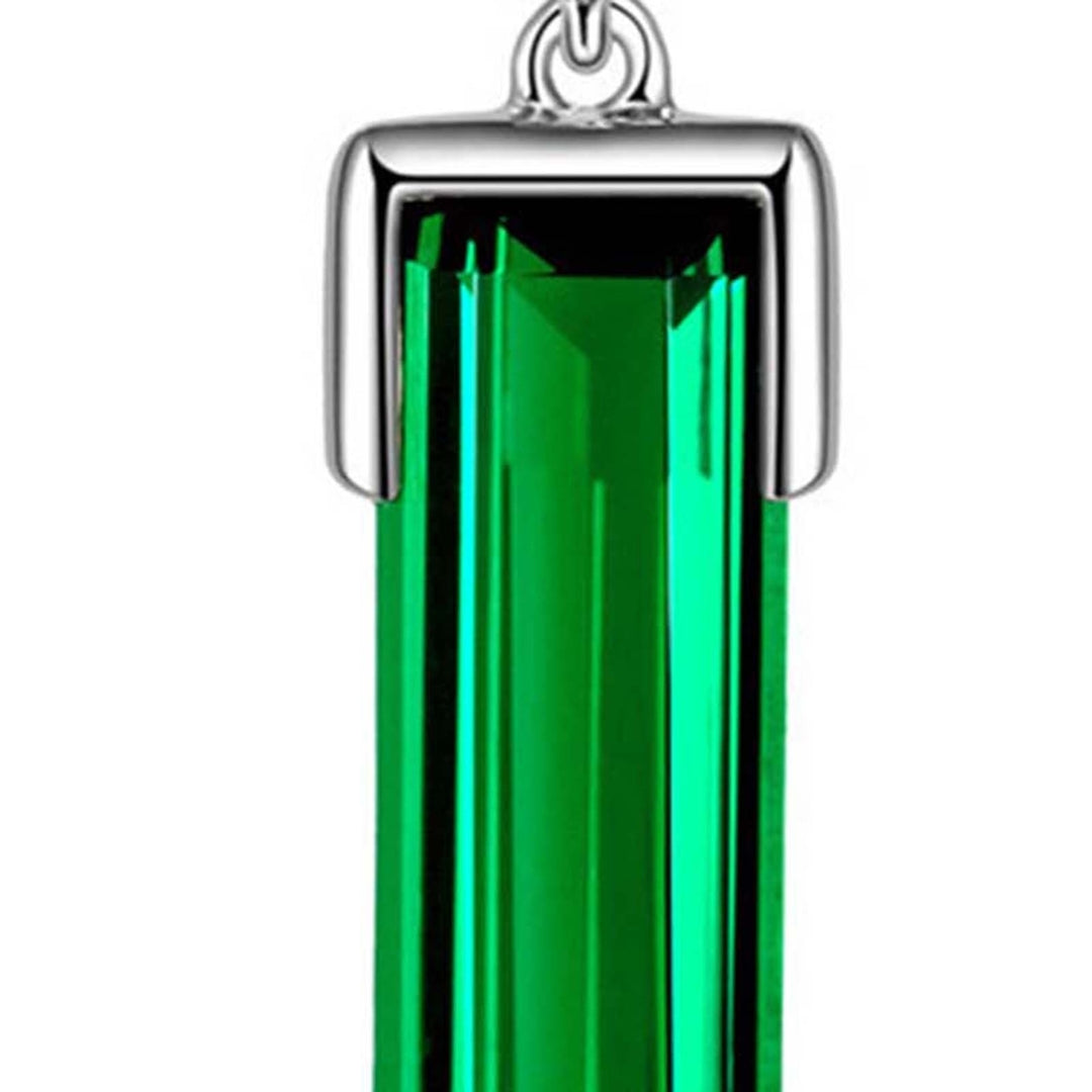 Chain Elegant Women Necklace Gift Rectangle Green Glass Pendant Party Necklace Jewelry Accessories Image 10