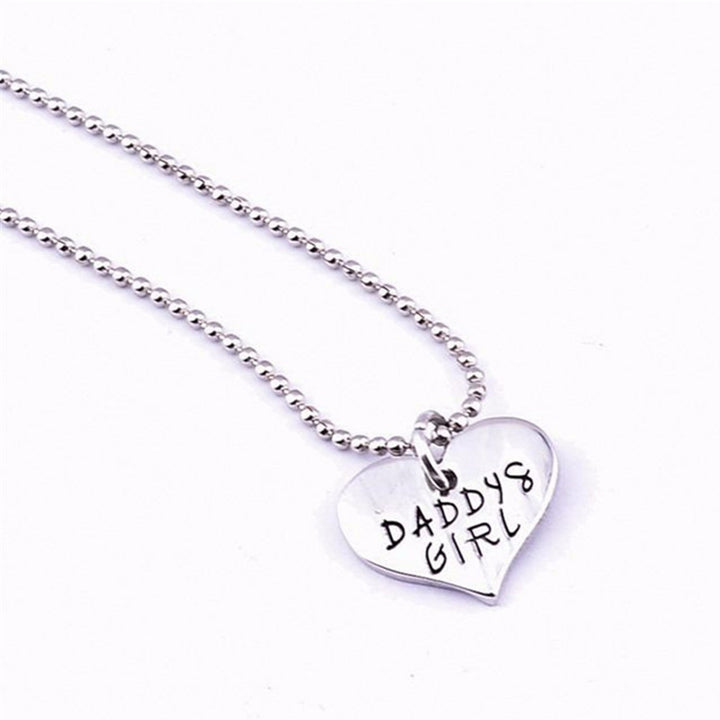 2 Pcs Daddy Girl Necklace Silver Color Letter Print Smooth Stainless Necklace Key Ring Set for Gift Image 9