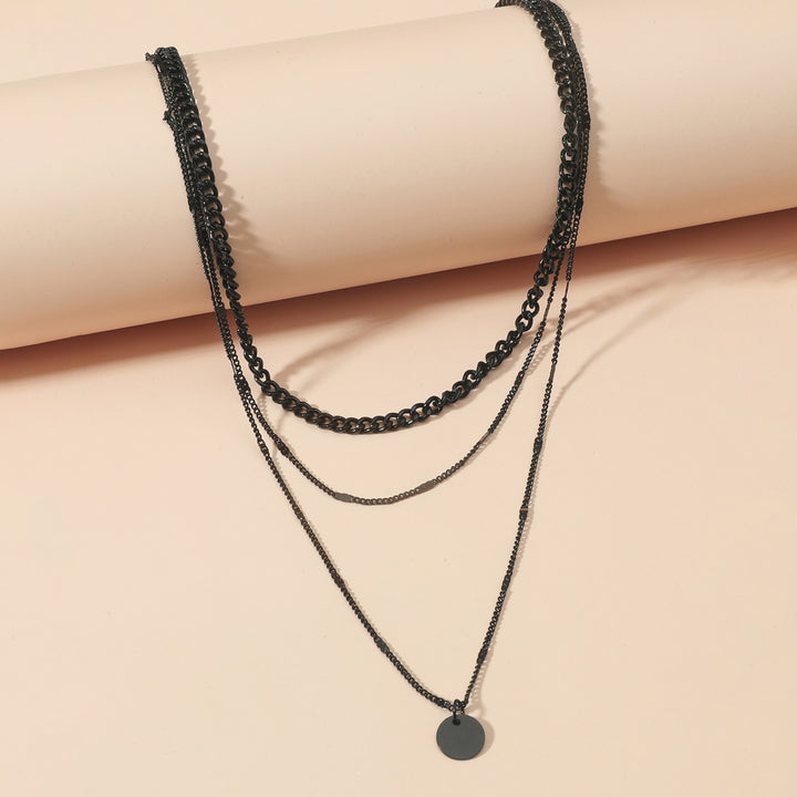 Adjustable Extension Chain Women Necklace Metal Chain Multilayer Round Pendant Charm Necklace Party Jewelry Image 4