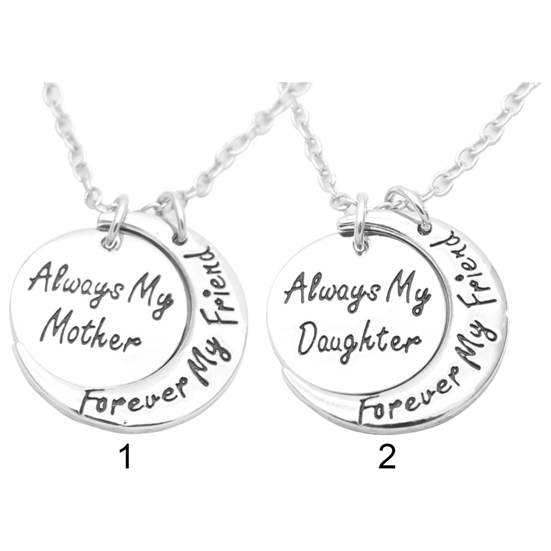 Extension Chain Adjustable Women Necklace Gift Unique Mom Daughter Matching Moon Pendant Necklace Jewelry Accessories Image 7