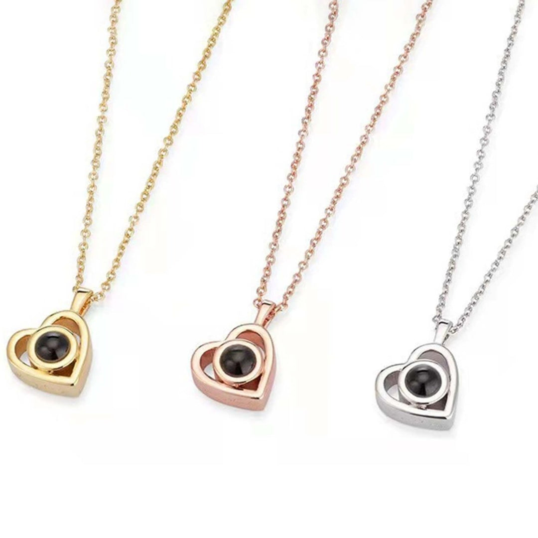 Necklace Romantic Easy Wear Alloy Valentines Day Heart Clavicle Chain for Couple Image 3