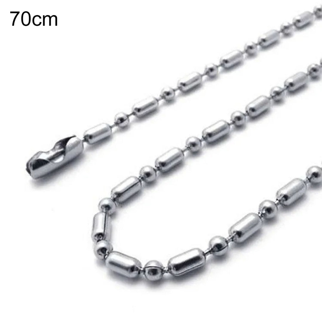 2.4mm Hip Hop Silver Color Chain Necklace Stainless Steel Ball Beads Unisex Long Necklace Jewelry Accessory Image 8