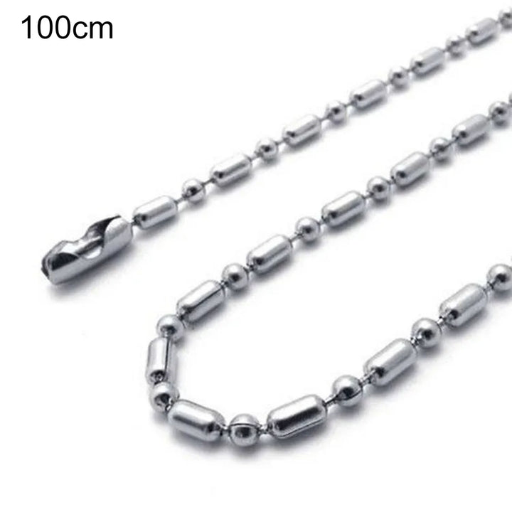 2.4mm Hip Hop Silver Color Chain Necklace Stainless Steel Ball Beads Unisex Long Necklace Jewelry Accessory Image 11