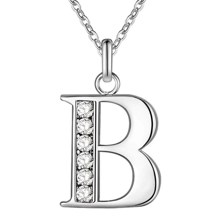 Initial Necklace 26 Letters Rhinestones Unisex Exquisite Electroplated Necklace for Mothers Day Image 3