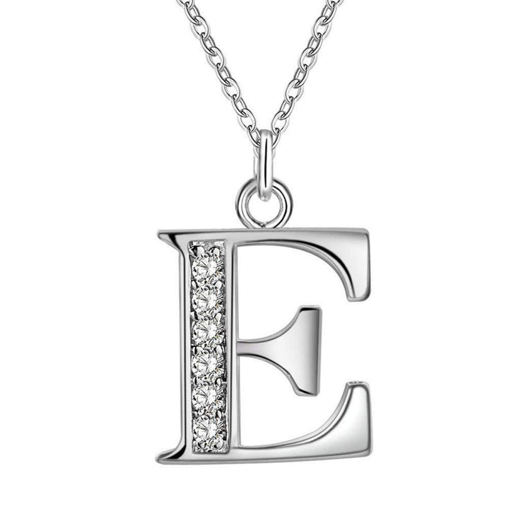 Initial Necklace 26 Letters Rhinestones Unisex Exquisite Electroplated Necklace for Mothers Day Image 6