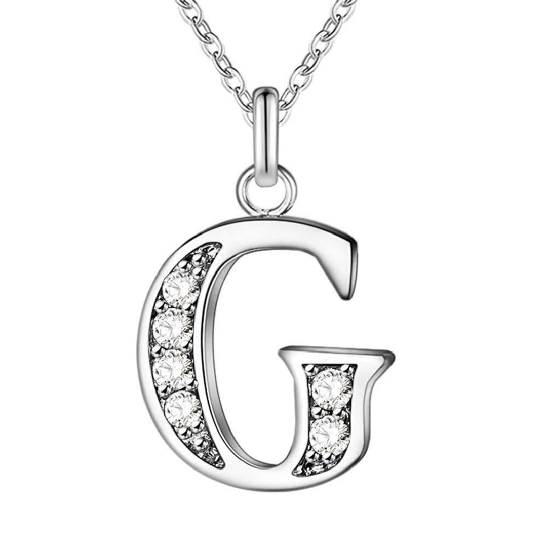 Initial Necklace 26 Letters Rhinestones Unisex Exquisite Electroplated Necklace for Mothers Day Image 7