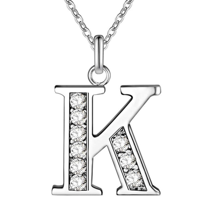 Initial Necklace 26 Letters Rhinestones Unisex Exquisite Electroplated Necklace for Mothers Day Image 9