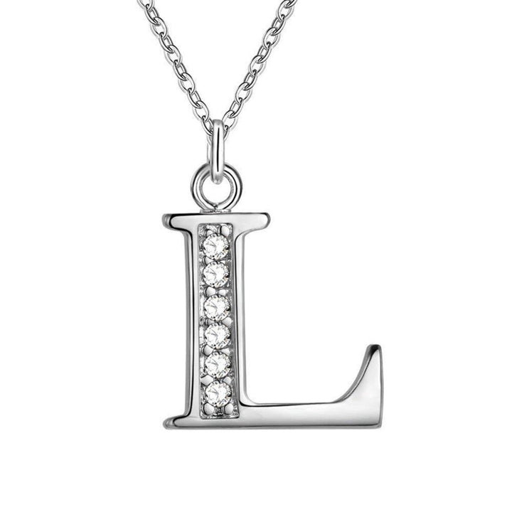 Initial Necklace 26 Letters Rhinestones Unisex Exquisite Electroplated Necklace for Mothers Day Image 10