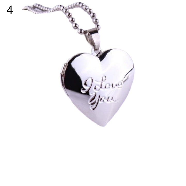 Photo Necklace Smooth Romantic Love Memorial Locket Necklace for Anniversary Image 4