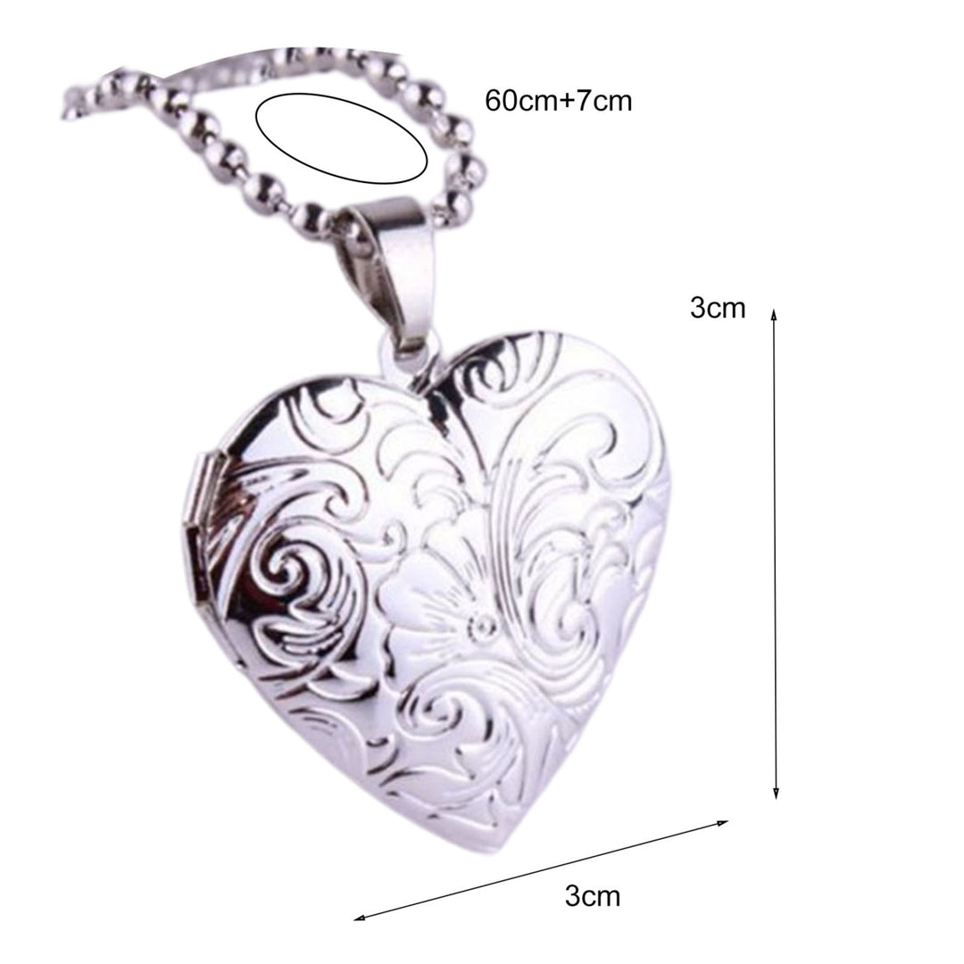 Photo Necklace Smooth Romantic Love Memorial Locket Necklace for Anniversary Image 9