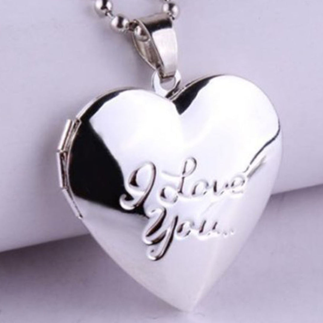 Photo Necklace Smooth Romantic Love Memorial Locket Necklace for Anniversary Image 11