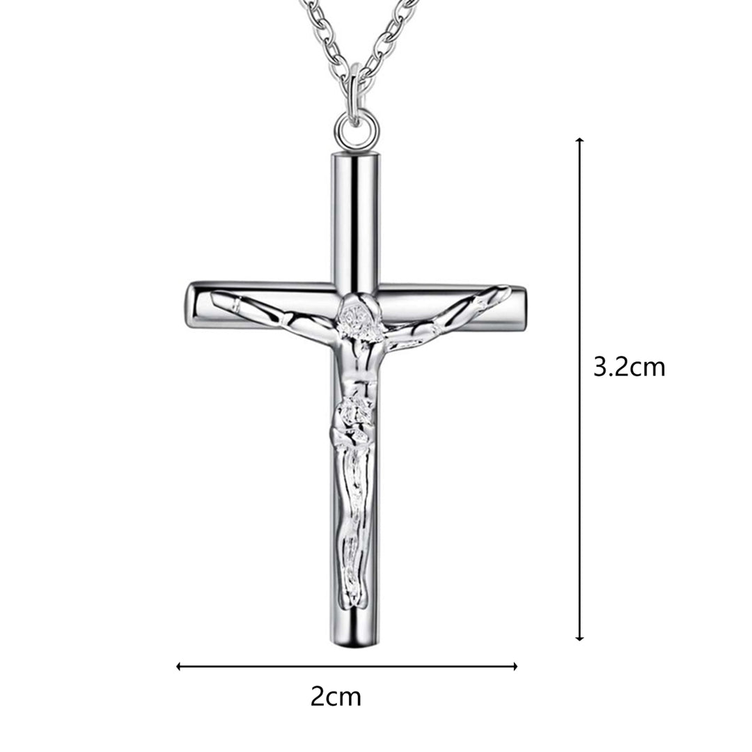 Men Necklace Solid Color Cross Alloy Stainless Men Religious Pendant for Church Image 4