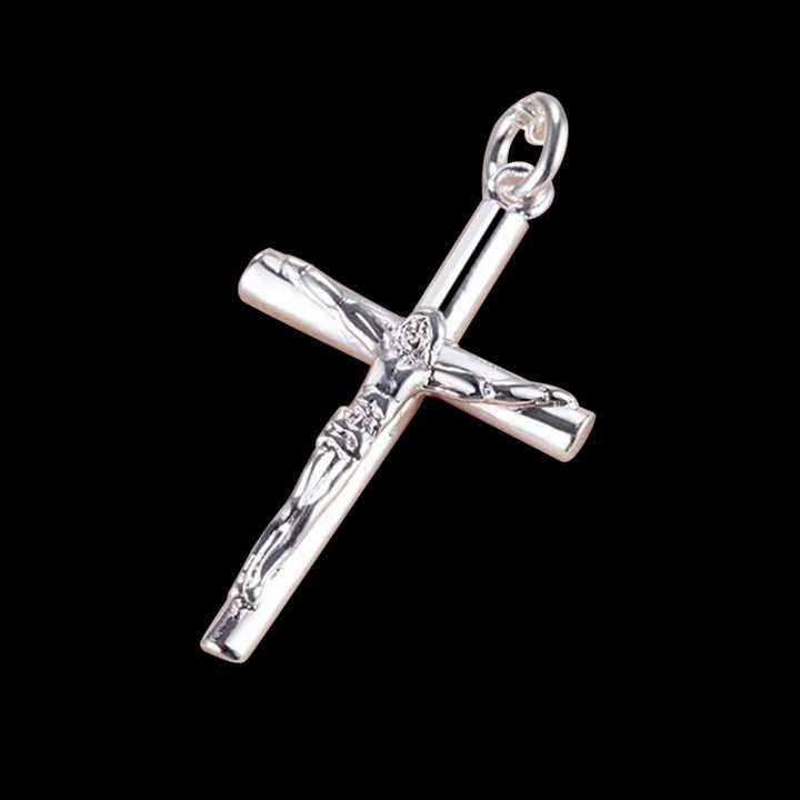 Men Necklace Solid Color Cross Alloy Stainless Men Religious Pendant for Church Image 7