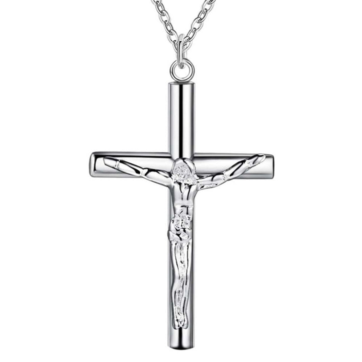 Men Necklace Solid Color Cross Alloy Stainless Men Religious Pendant for Church Image 8