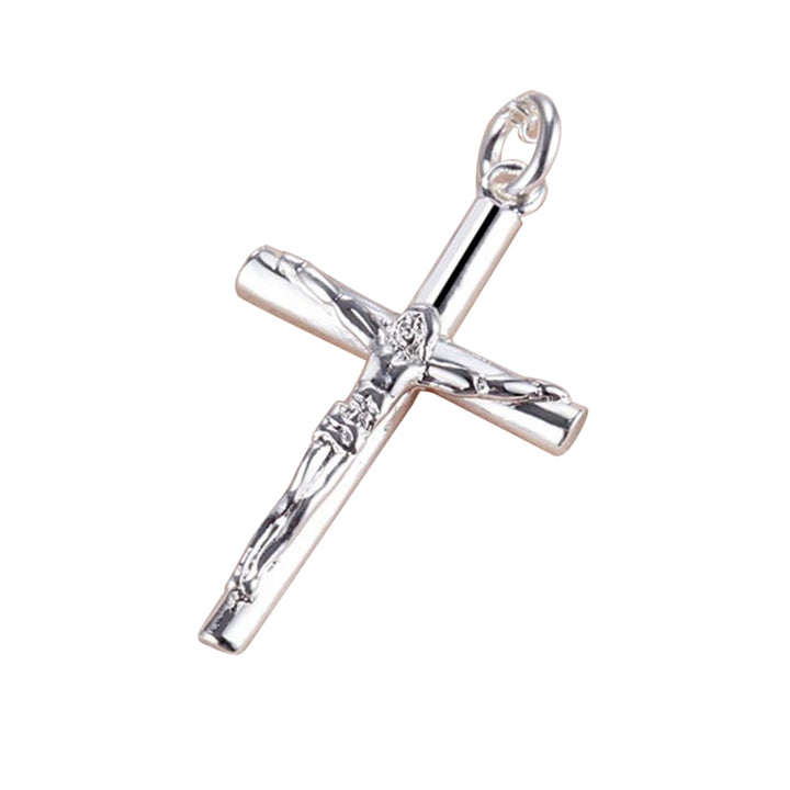 Men Necklace Solid Color Cross Alloy Stainless Men Religious Pendant for Church Image 9