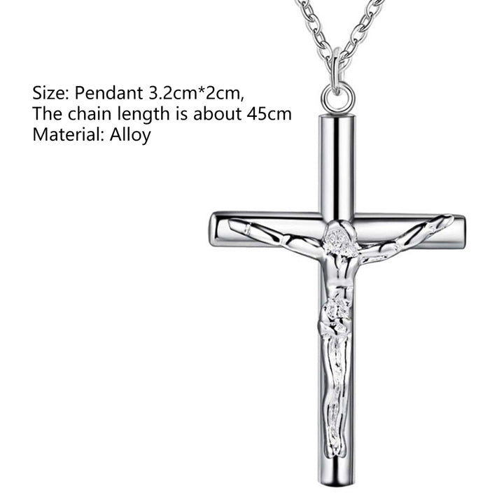 Men Necklace Solid Color Cross Alloy Stainless Men Religious Pendant for Church Image 10