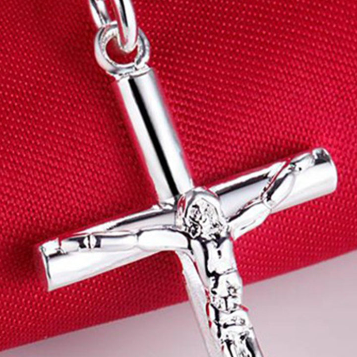 Men Necklace Solid Color Cross Alloy Stainless Men Religious Pendant for Church Image 11