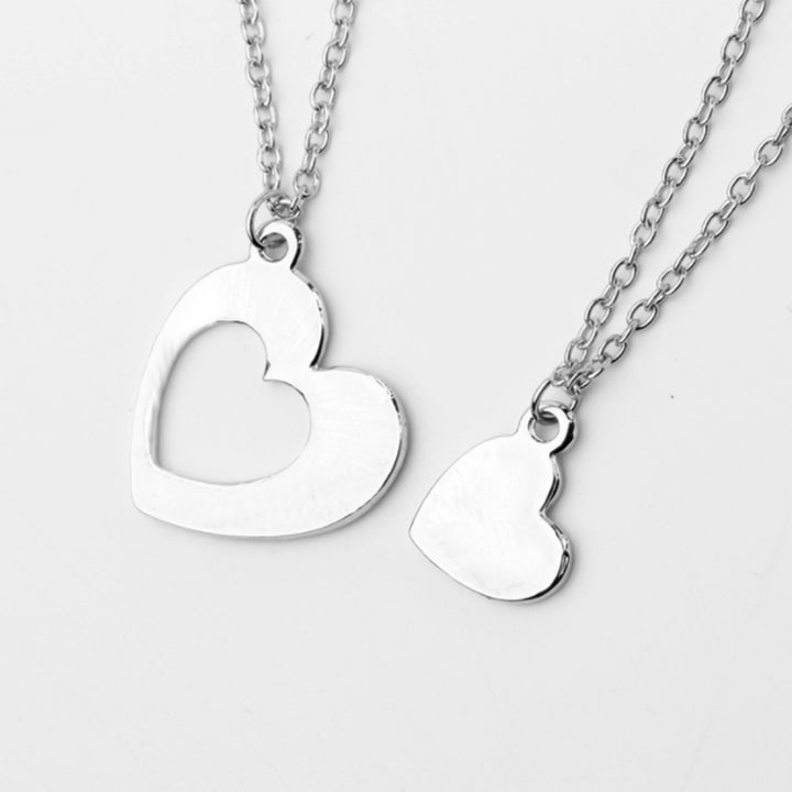 2Pcs Women Necklaces Plated Mother Daughter Heart Pendant Necklaces for Mothers Day Image 7