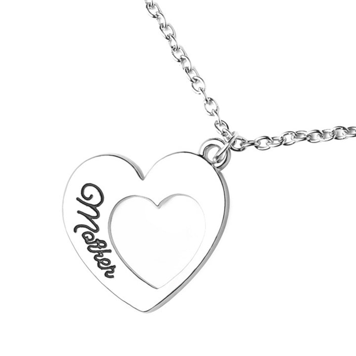 2Pcs Women Necklaces Plated Mother Daughter Heart Pendant Necklaces for Mothers Day Image 12