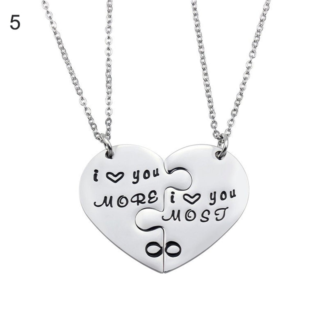 1 Pair Pendant Necklace Charming All Match Long Lasting Mother Daughter Love Puzzle Necklace for Women Image 1