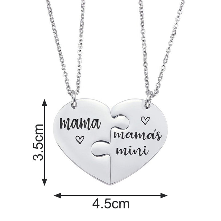 1 Pair Pendant Necklace Charming All Match Long Lasting Mother Daughter Love Puzzle Necklace for Women Image 10