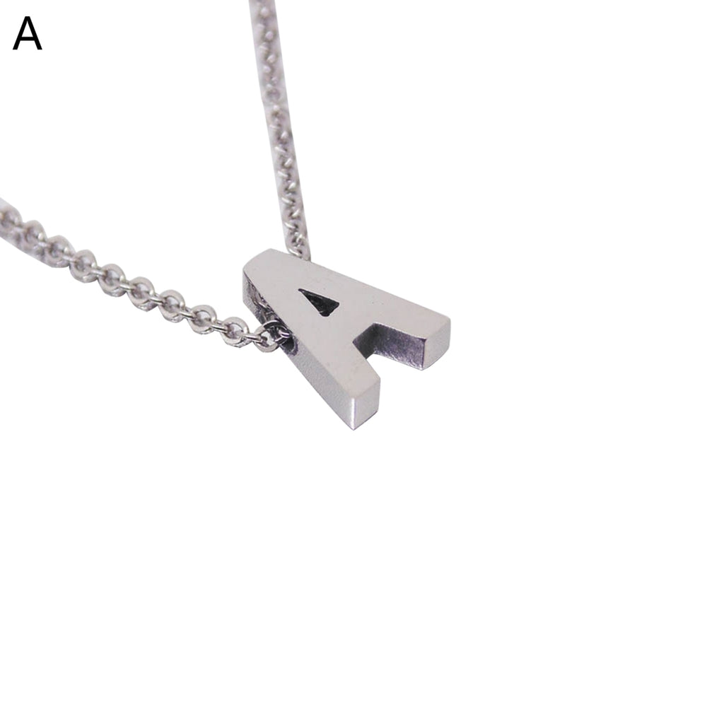 Women Necklace Letter Shape Unisex Smooth Alloy Men Pendant for Gift Image 2