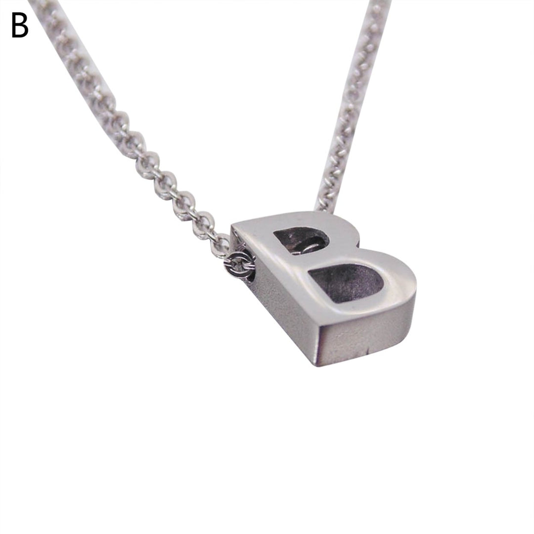 Women Necklace Letter Shape Unisex Smooth Alloy Men Pendant for Gift Image 3