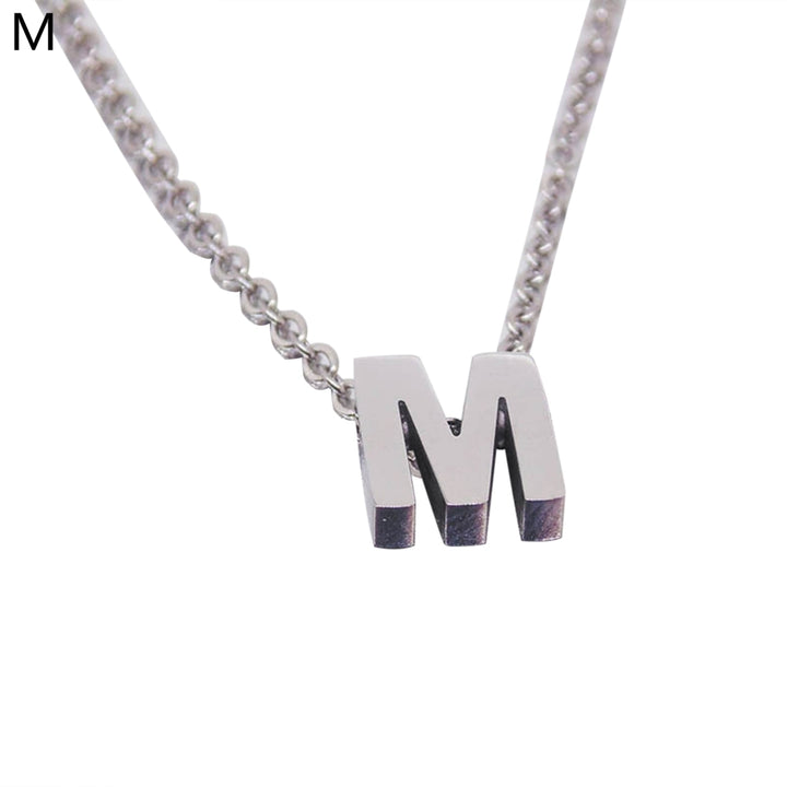 Women Necklace Letter Shape Unisex Smooth Alloy Men Pendant for Gift Image 11