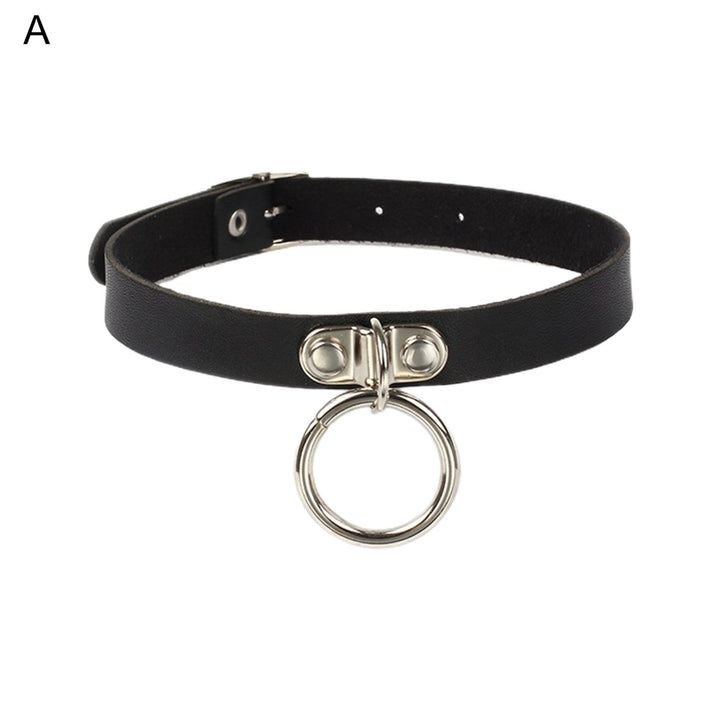 Women Choker Heart Hip Hop Faux Leather Exaggerated Rivets Collar Choker for Daily Wear Image 1