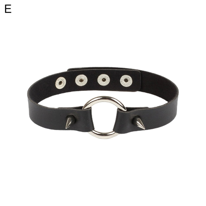 Women Choker Heart Hip Hop Faux Leather Exaggerated Rivets Collar Choker for Daily Wear Image 6