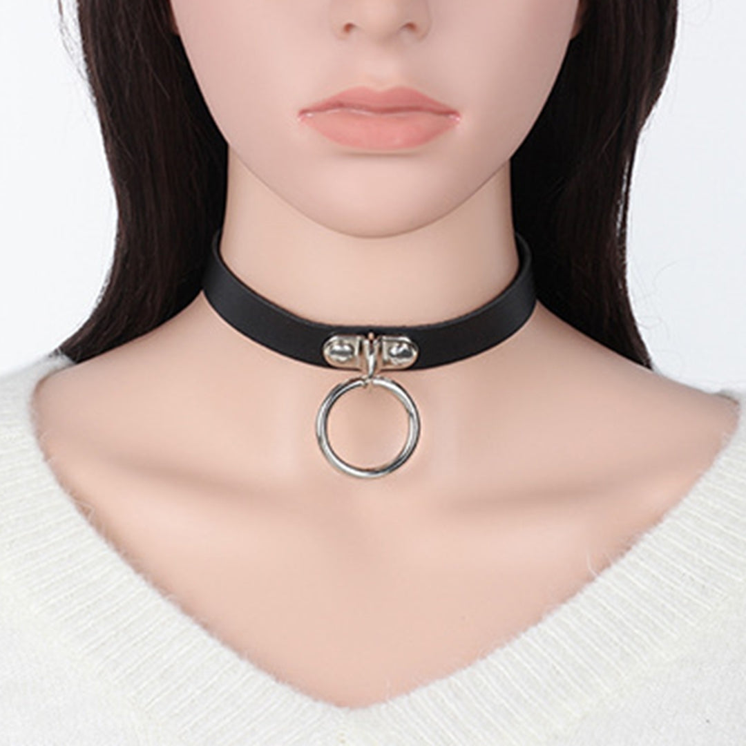 Women Choker Heart Hip Hop Faux Leather Exaggerated Rivets Collar Choker for Daily Wear Image 8