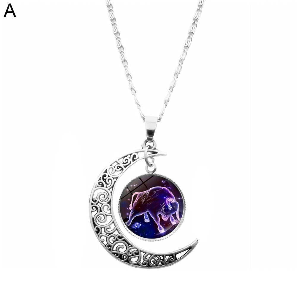 Women Necklace 12 Constellation Unisex Stainless All Match Student Pendant for Gift Image 2