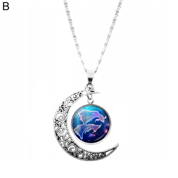 Women Necklace 12 Constellation Unisex Stainless All Match Student Pendant for Gift Image 3