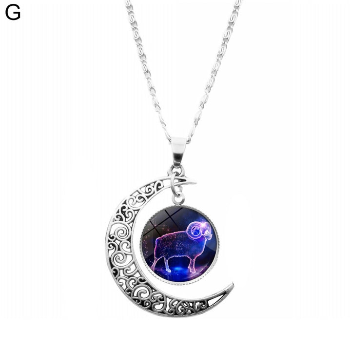 Women Necklace 12 Constellation Unisex Stainless All Match Student Pendant for Gift Image 7