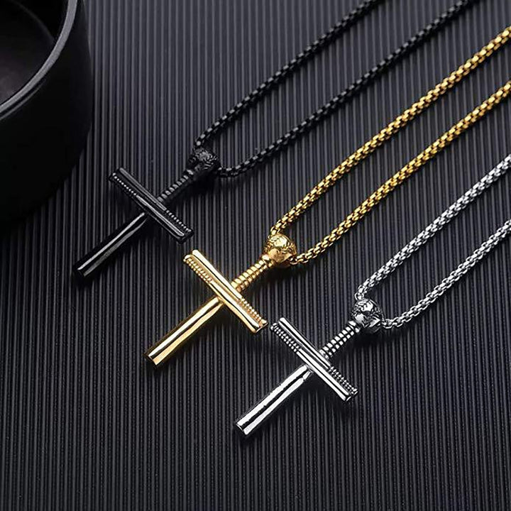 Handsome Men Necklace Cross Design Scratch-resistant Lightweight Leisure Pendant Necklace for Daily Life Image 1