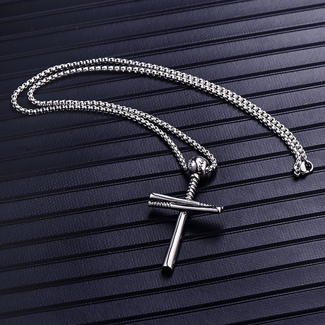 Handsome Men Necklace Cross Design Scratch-resistant Lightweight Leisure Pendant Necklace for Daily Life Image 9