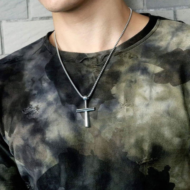 Handsome Men Necklace Cross Design Scratch-resistant Lightweight Leisure Pendant Necklace for Daily Life Image 10