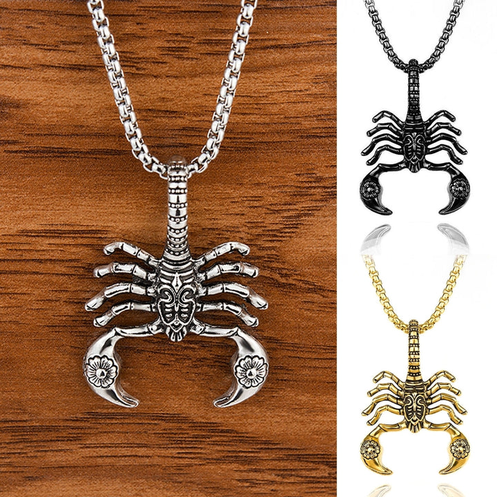 Portable Pendant Necklace Hard Broke Alloy Hollow Scorpion Shape Unisex Necklace for Daily Image 1