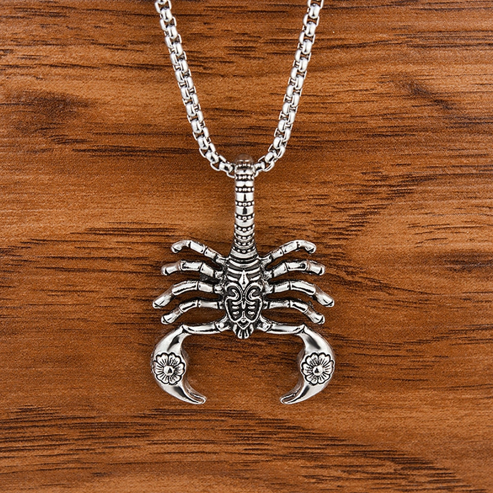 Portable Pendant Necklace Hard Broke Alloy Hollow Scorpion Shape Unisex Necklace for Daily Image 2