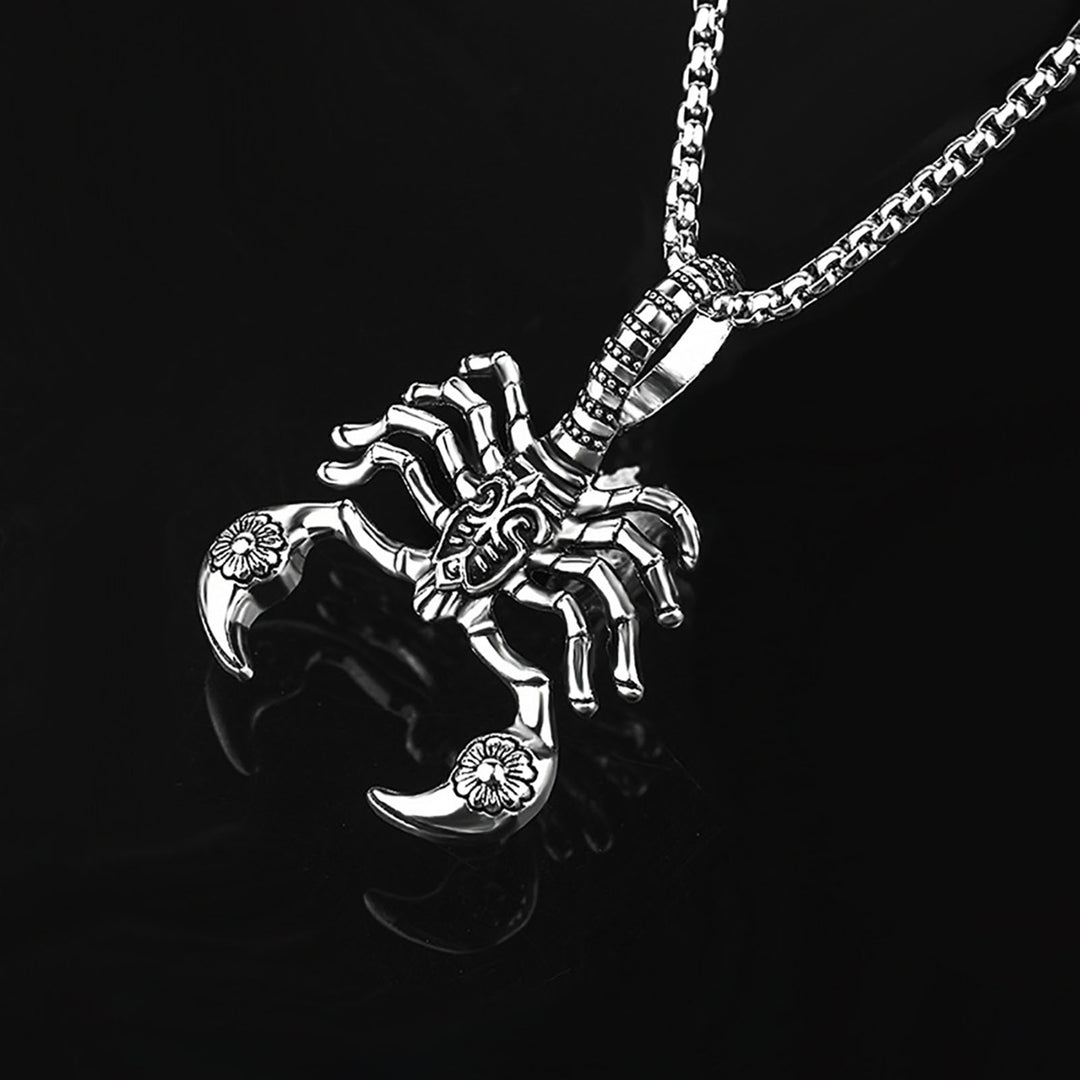 Portable Pendant Necklace Hard Broke Alloy Hollow Scorpion Shape Unisex Necklace for Daily Image 3