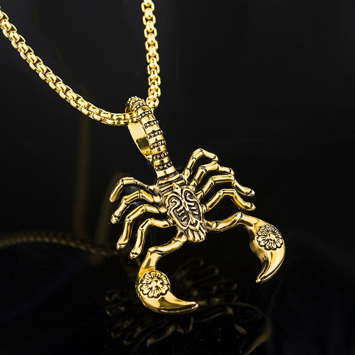 Portable Pendant Necklace Hard Broke Alloy Hollow Scorpion Shape Unisex Necklace for Daily Image 4