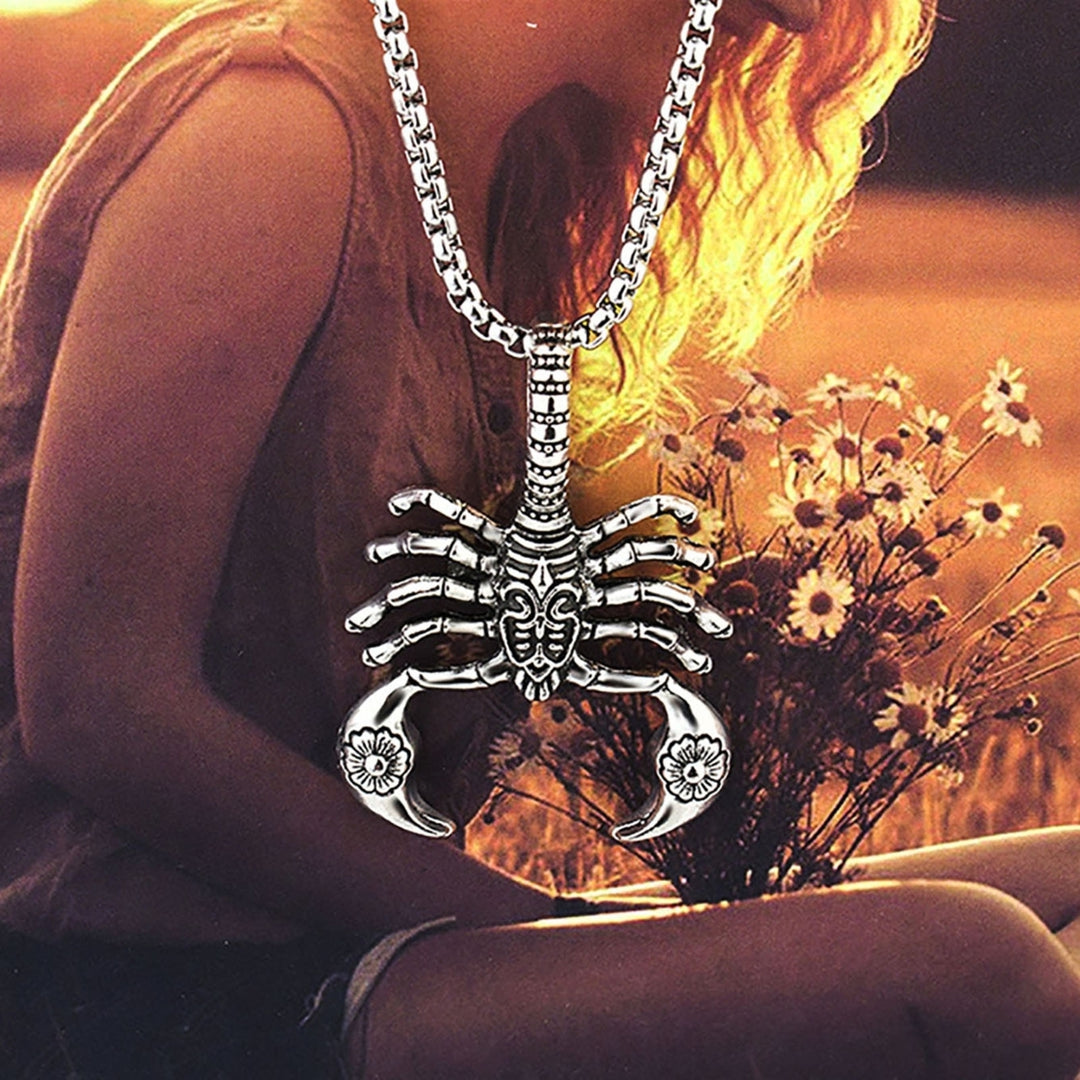 Portable Pendant Necklace Hard Broke Alloy Hollow Scorpion Shape Unisex Necklace for Daily Image 6