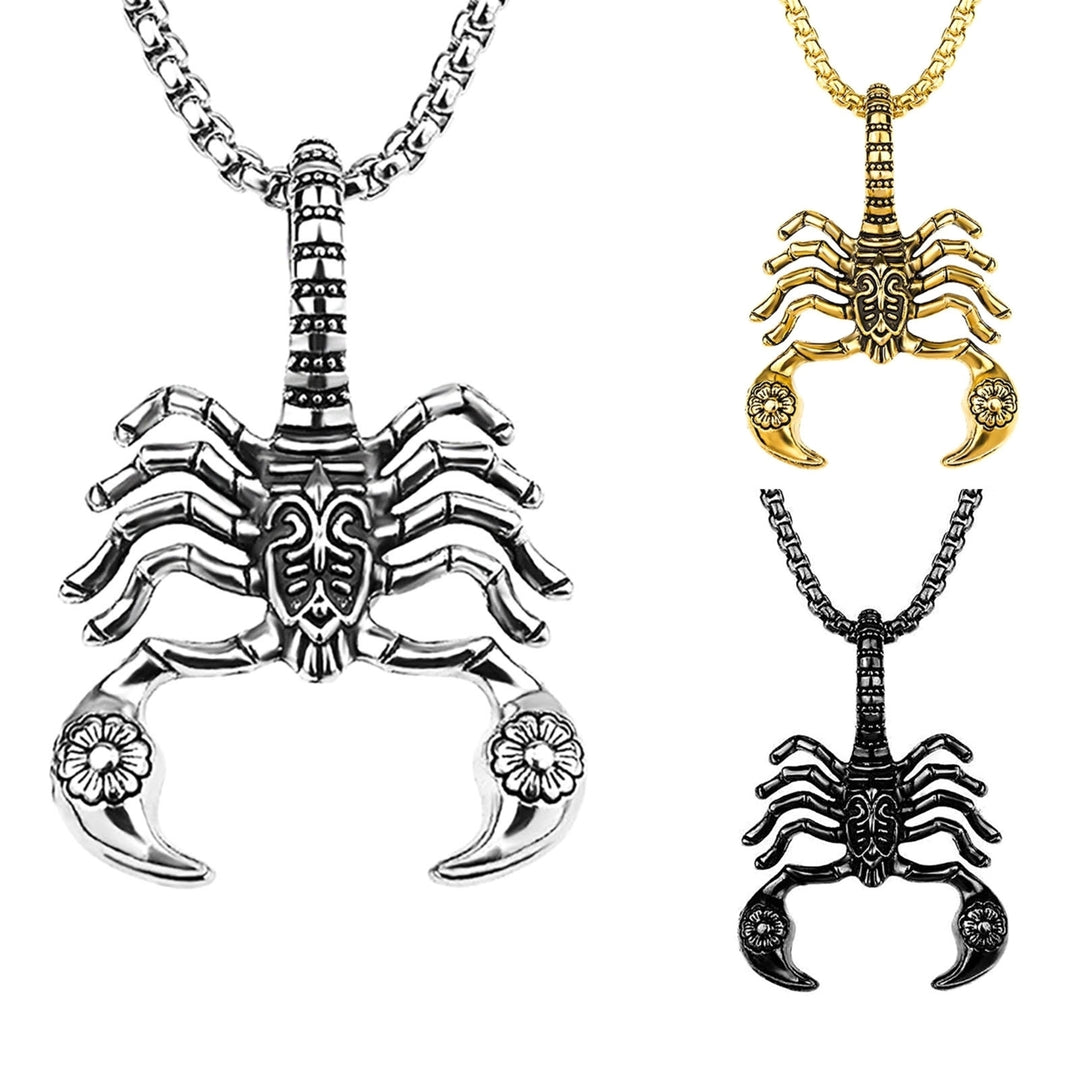 Portable Pendant Necklace Hard Broke Alloy Hollow Scorpion Shape Unisex Necklace for Daily Image 9