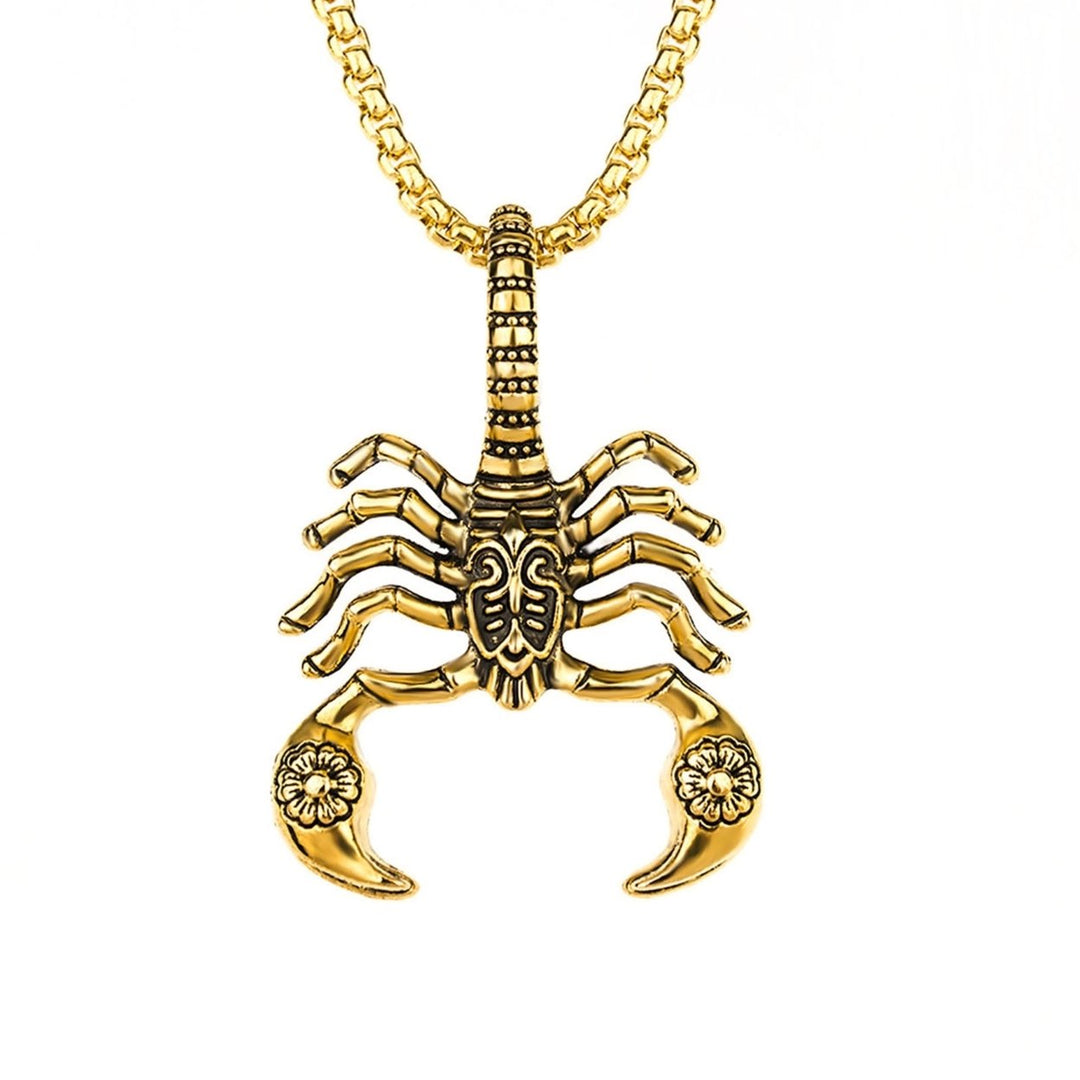 Portable Pendant Necklace Hard Broke Alloy Hollow Scorpion Shape Unisex Necklace for Daily Image 1